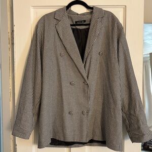Boohoo Monochrome Checkered Blazer